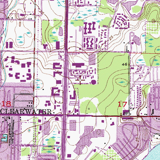 Topographic Map of U S 19 Soccer Practice Fields, FL