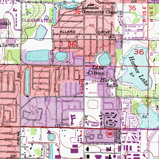 Topographic Map of Valencia Park, FL