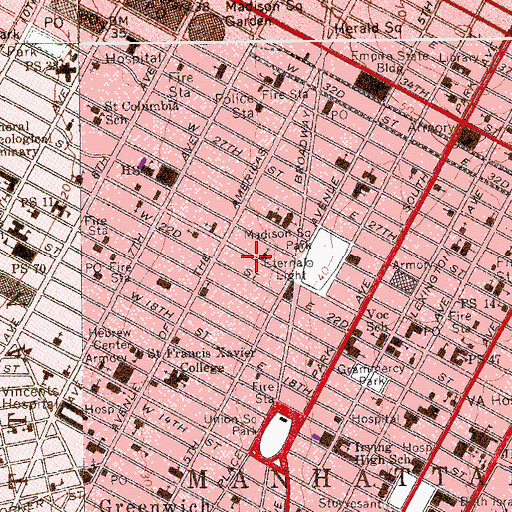 Topographic Map of Institute of Culinary Education, NY
