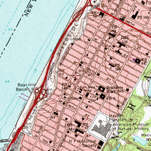 Topographic Map of German-American School, NY