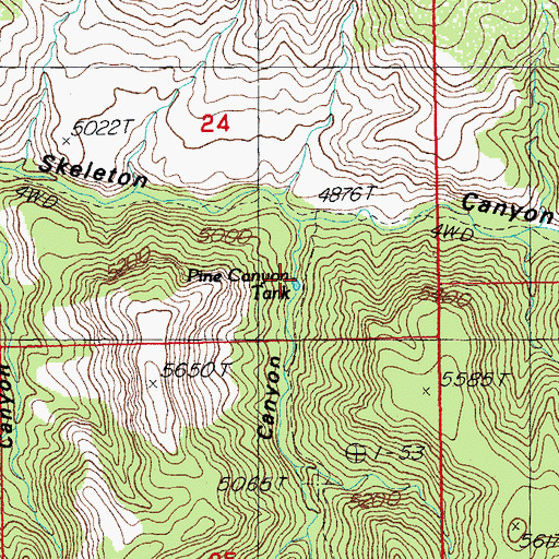 Topographic Map of Pine Canyon Tank, NM