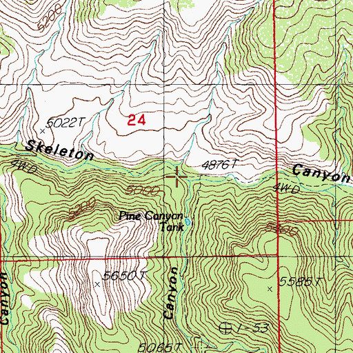 Topographic Map of Pine Canyon, NM