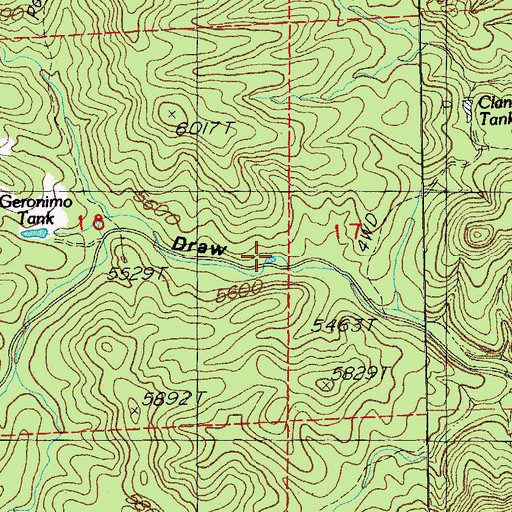 Topographic Map of Clanton Canyon Tank, NM