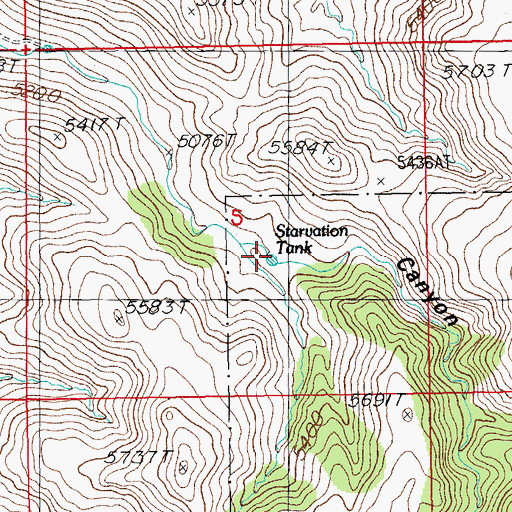 Topographic Map of Starvation Tank, AZ