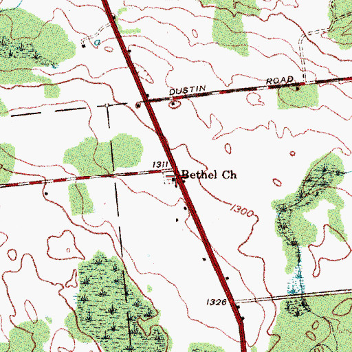 Topographic Map of Bethel Cemetery, NY