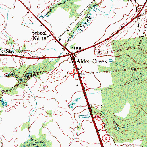 Topographic Map of Alder Creek Cemetery, NY
