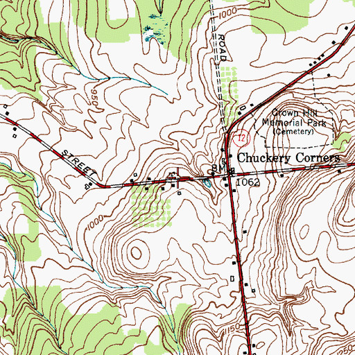Topographic Map of Kellogg Street Cemetery, NY