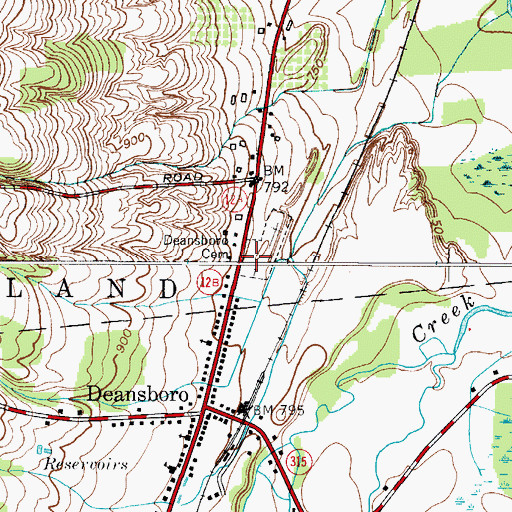 Topographic Map of Deansboro Cemetery, NY