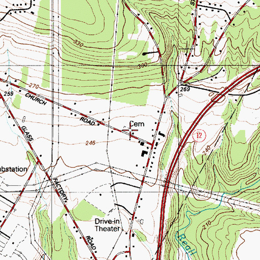 Topographic Map of Salem Cemetery, NY
