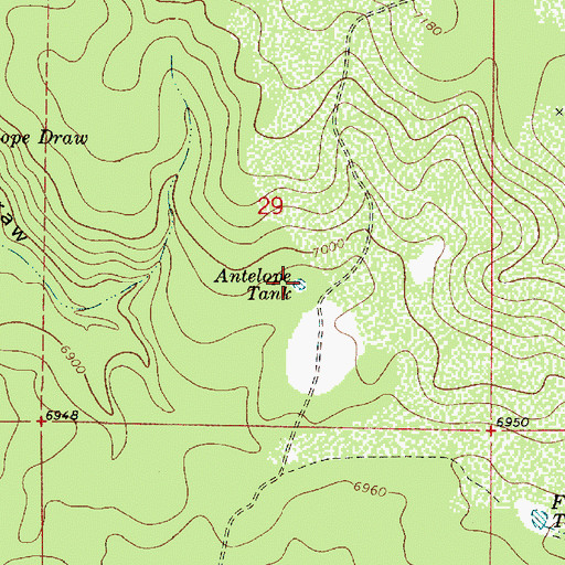 Topographic Map of Antelope Tank, AZ