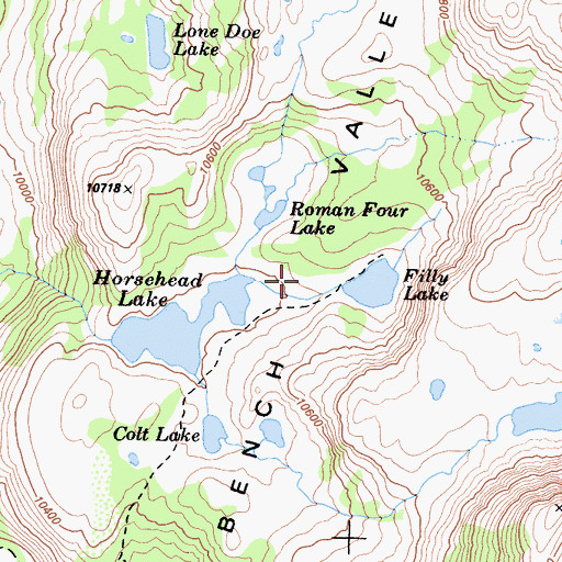 Topographic Map of Bench Valley, CA