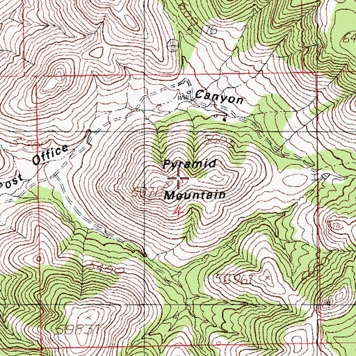Topographic Map of Pyramid Mountain, NM
