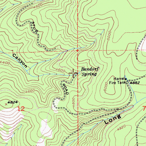 Topographic Map of Bendorf Spring, CA