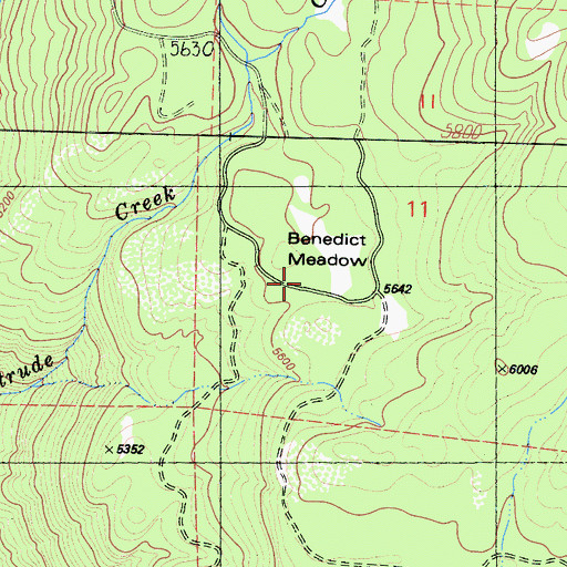 Topographic Map of Benedict Meadow, CA