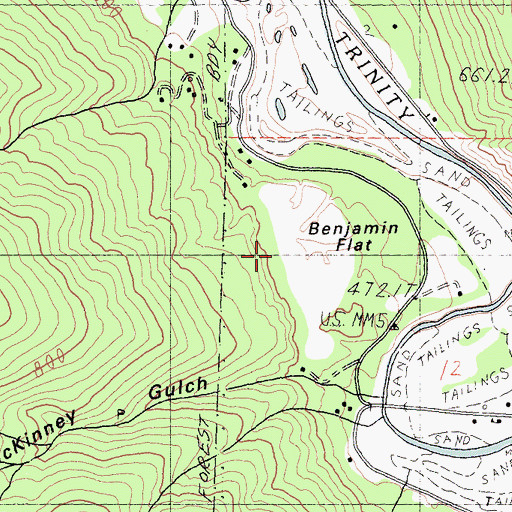 Topographic Map of Benjamin Flat, CA