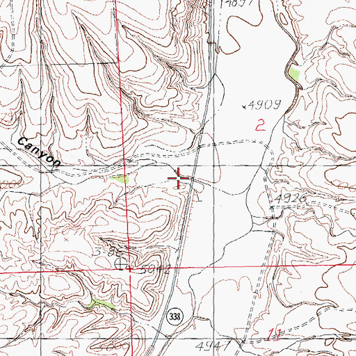 Topographic Map of Baldy Mountain Canyon, NM