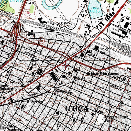 Topographic Map of Alhambra Theater (historical), NY