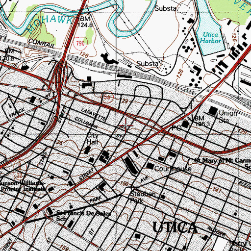 Topographic Map of Avon Theater (historical), NY
