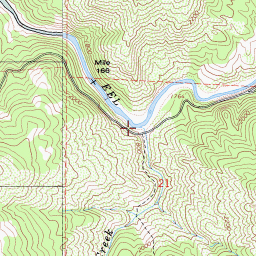 Topographic Map of Benmore Creek, CA