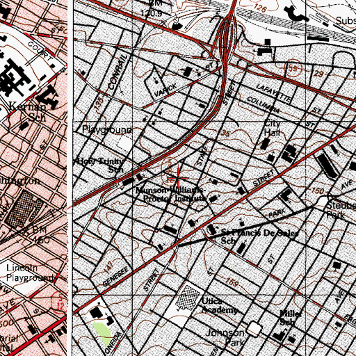 Topographic Map of Lincoln Theater (historical), NY