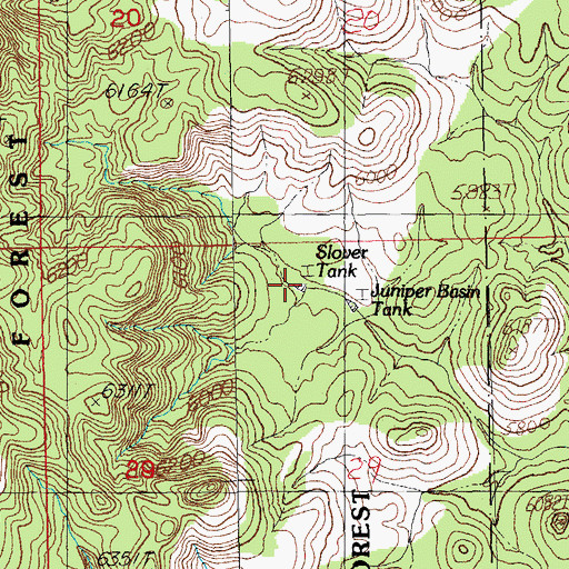 Topographic Map of Slover Tank, NM