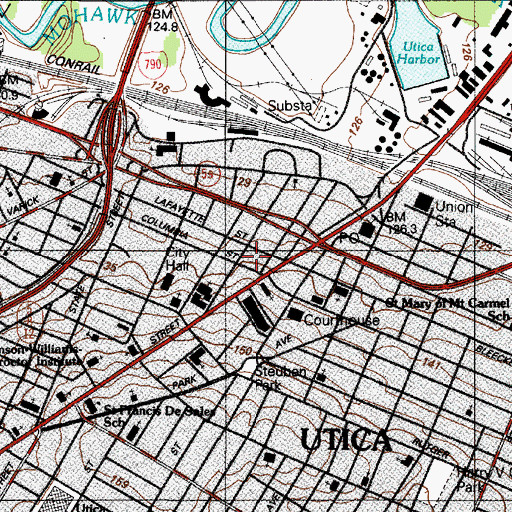 Topographic Map of Olympic Theater (historical), NY