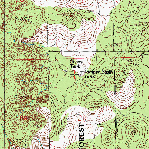 Topographic Map of Juniper Basin Tank, NM