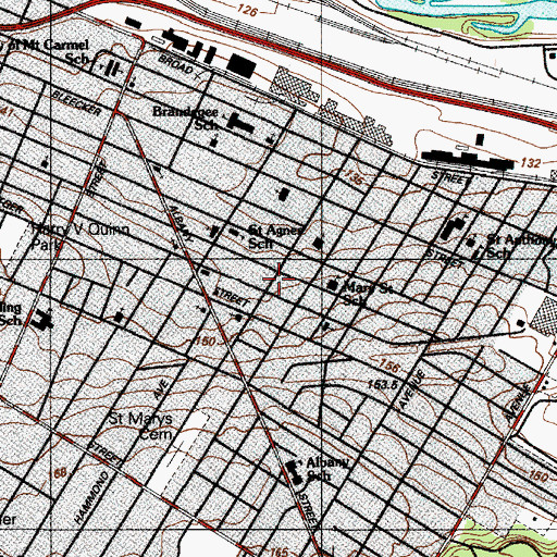 Topographic Map of Rialto Theater (historical), NY