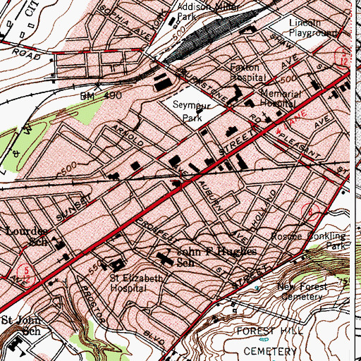 Topographic Map of Uptown Theatre, NY