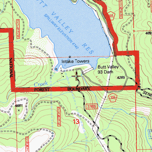 Topographic Map of Benner Creek, CA