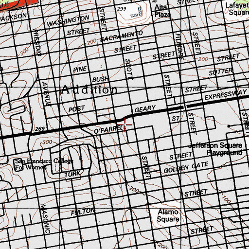 Topographic Map of Burl A Toler Campus, CA