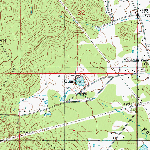 Topographic Map of Childersburg Quarry, AL