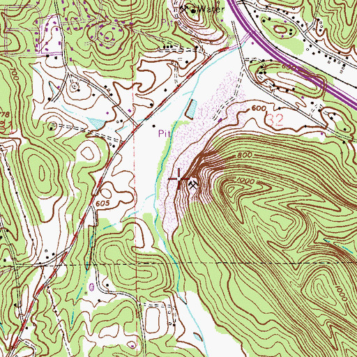 Topographic Map of Glencoe Quarry, AL