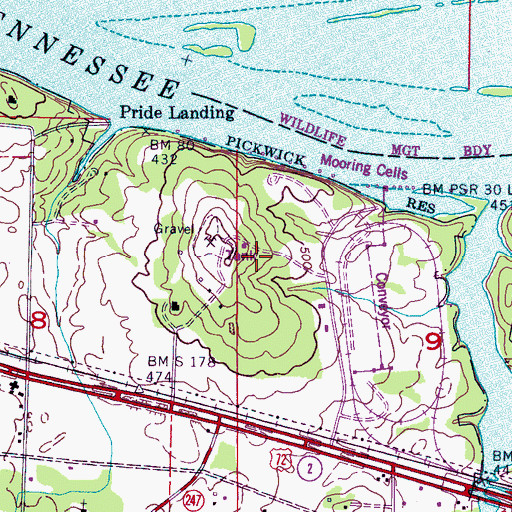 Topographic Map of Pride Quarry, AL