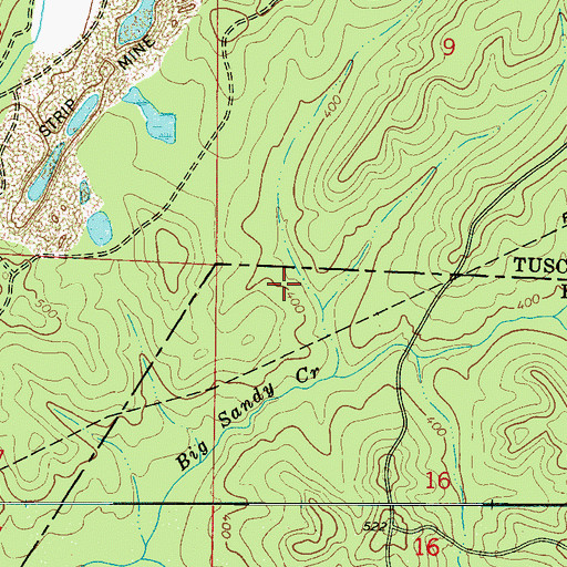 Topographic Map of Tuscaloosa Quarry, AL
