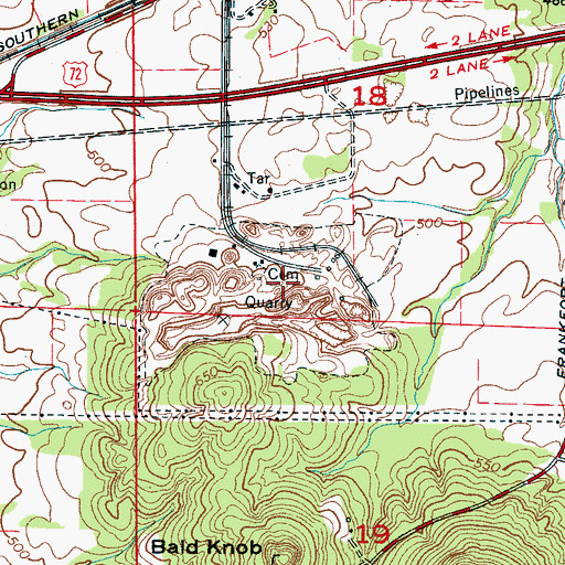Topographic Map of Tuscumbia Quarry, AL