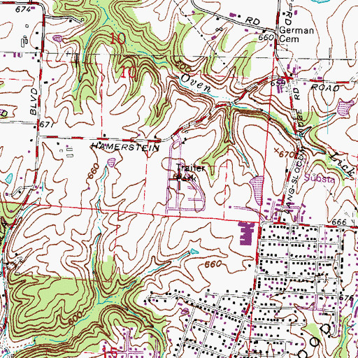 Topographic Map of Crestview Park, OH