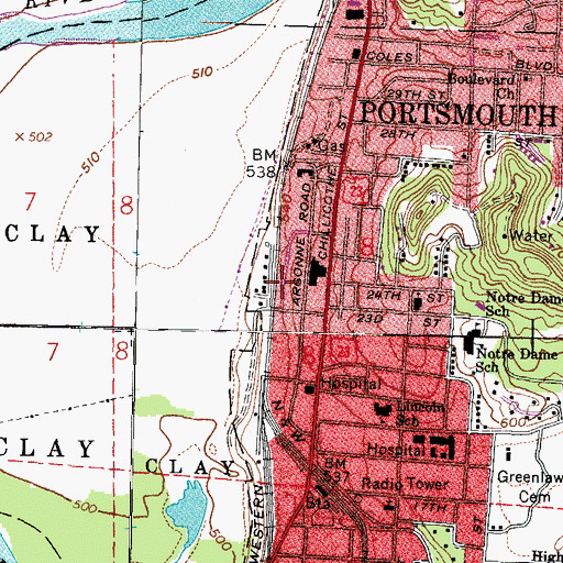 Topographic Map of Colony Mobile Home Park, OH