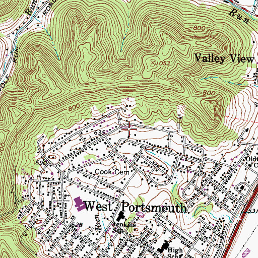 Topographic Map of Days Mobile Home Park, OH