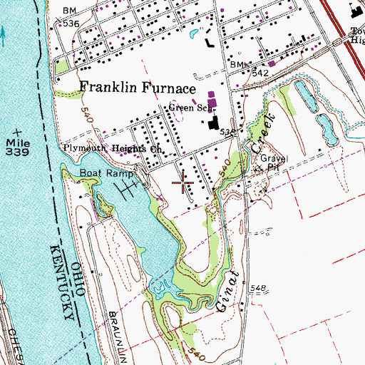 Topographic Map of Riverview Mobile Home Park, OH