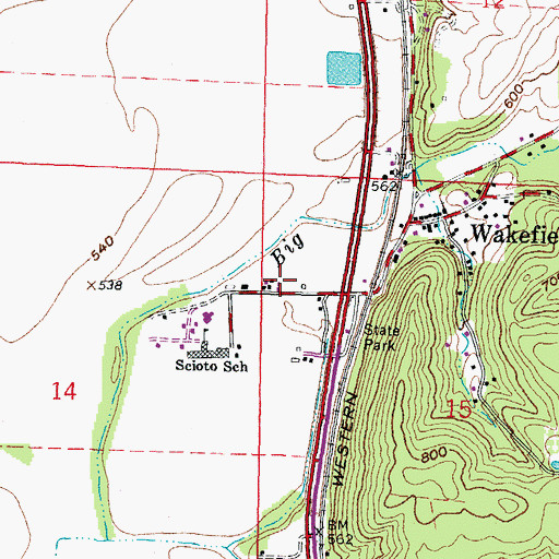 Topographic Map of Bonds Trailer Court, OH