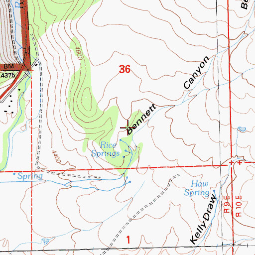 Topographic Map of Bennett Canyon, CA