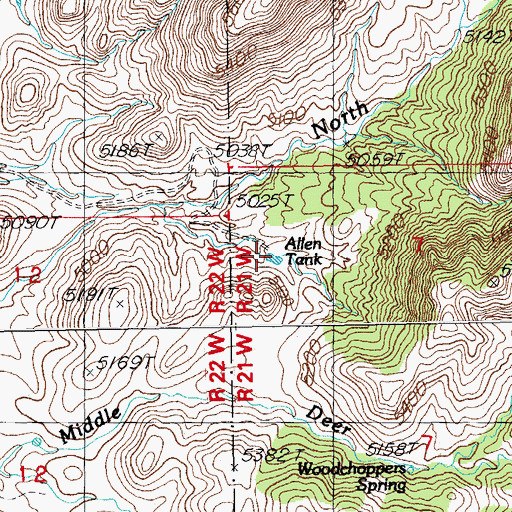 Topographic Map of Allen Tank, NM