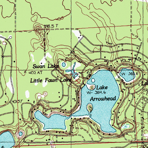 Topographic Map of Little Fawn Lake, MI