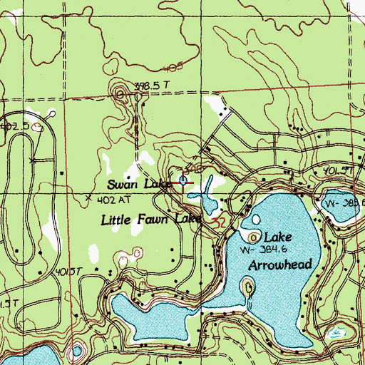 Topographic Map of Swan Lake, MI