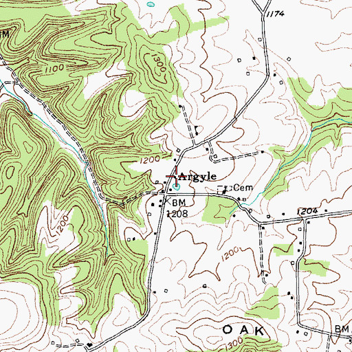 Topographic Map of Argyle Post Office (historical), KY