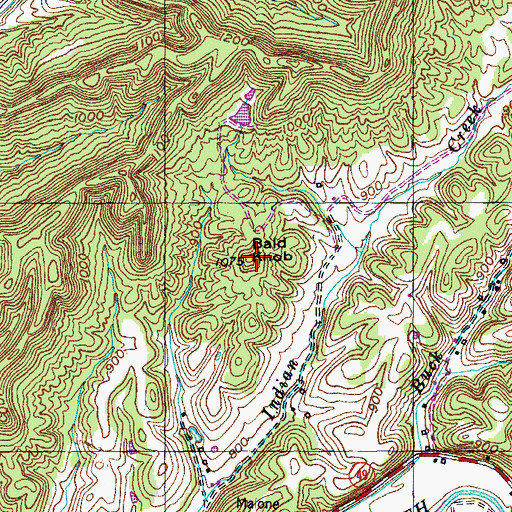 Topographic Map of Bald Knob Graveyard, KY