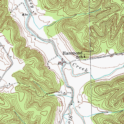 Topographic Map of Baldock Post Office (historical), KY