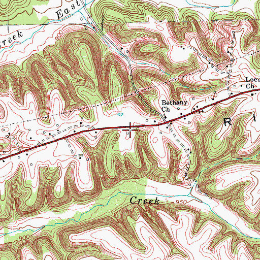 Topographic Map of Bethany School (historical), KY