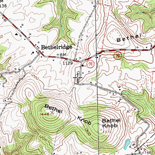 Topographic Map of Bethelridge Cemetery, KY